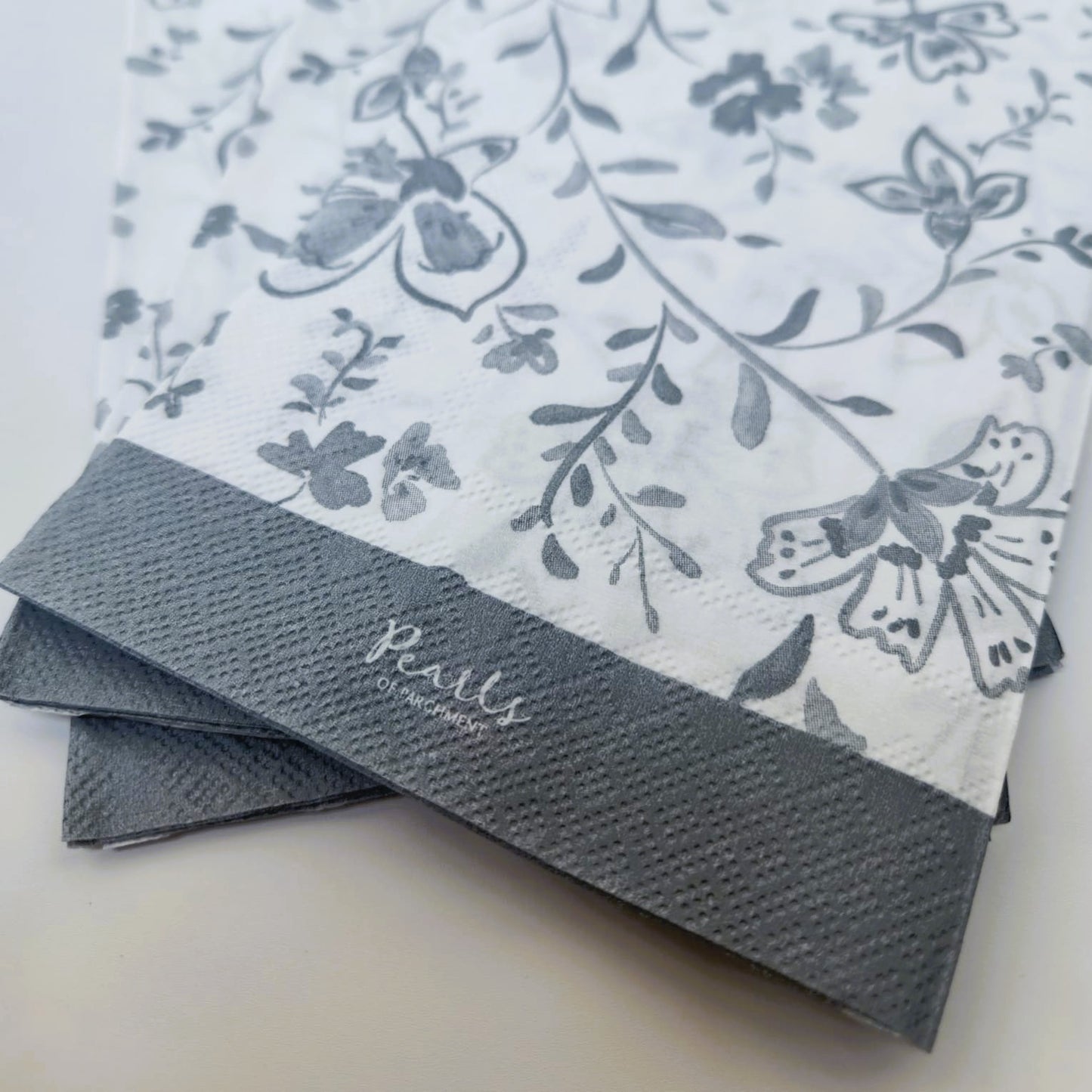 Dusty Blue Floral Guest Towel Napkins | Buffet 16ct