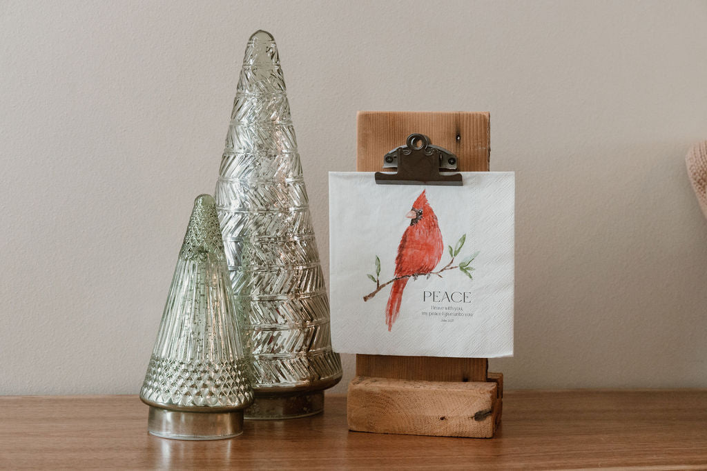 Peace Cardinal Napkins | John 14:27 Watercolor Bird
