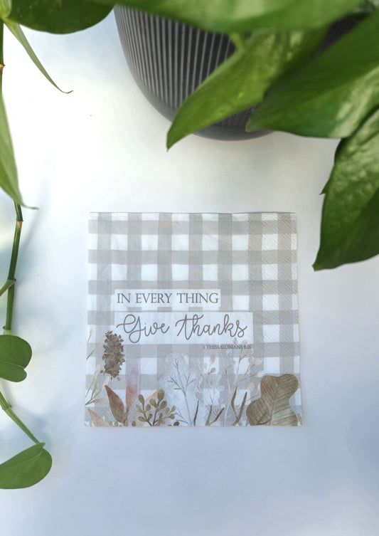 Give Thanks  Paper Scripture Napkins | 20 ct Luncheon Napkins