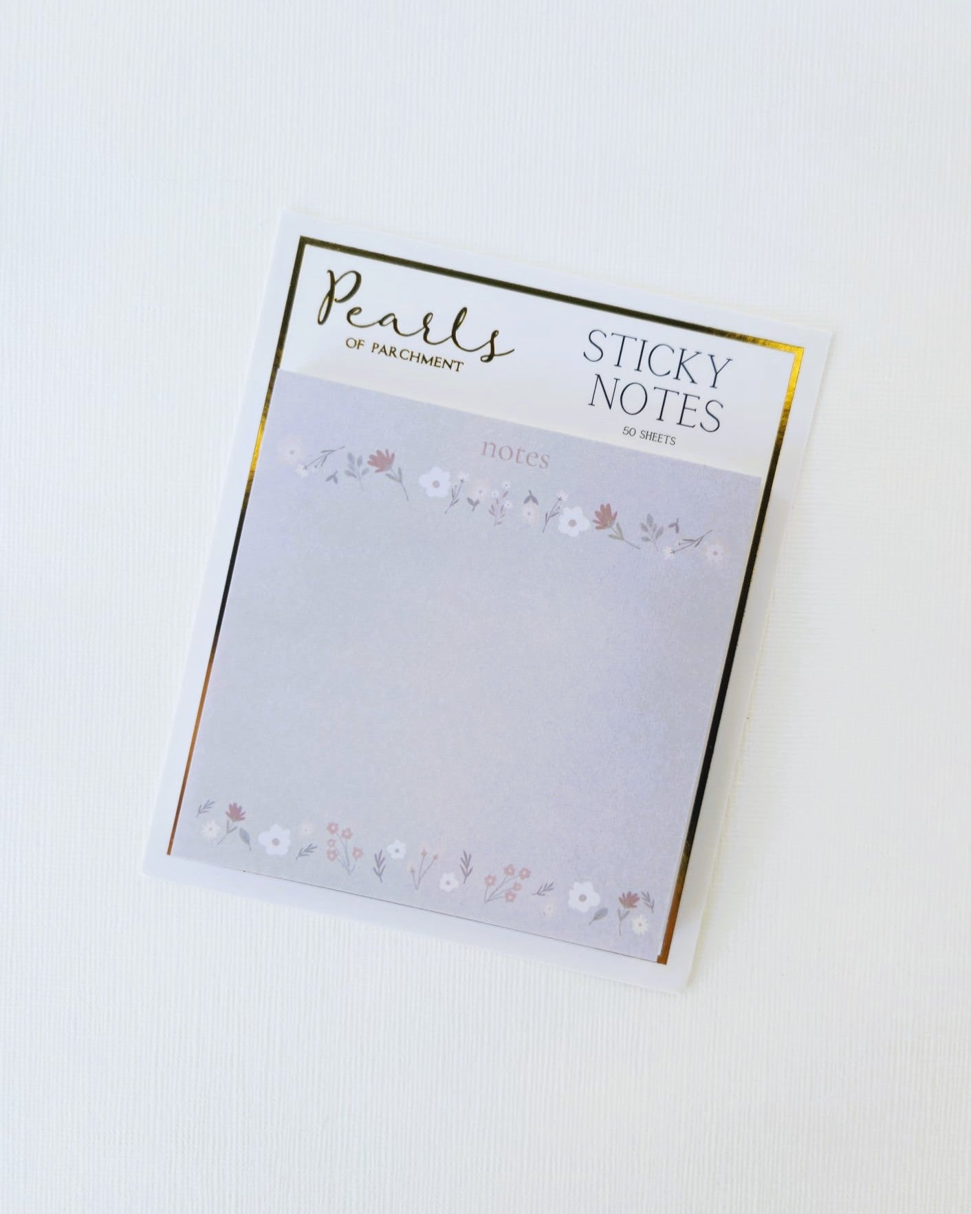 Vintage Floral Sticky Notes – 50 Sheets