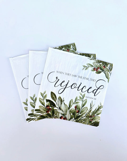 Winter Green Christmas Paper Napkins | 20 ct Scripture Napkins