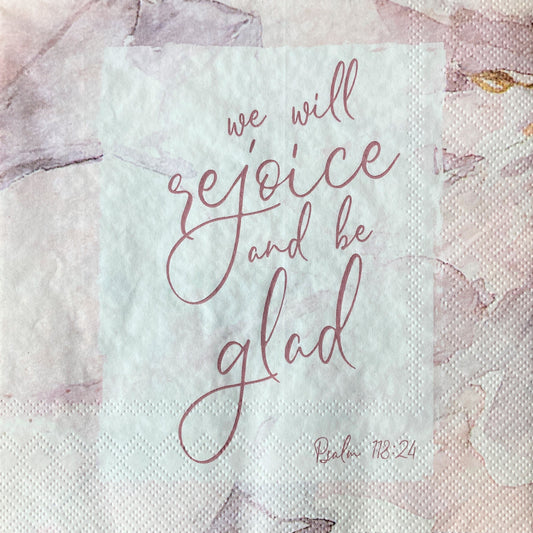Rejoice And Be Glad Napkins | Psalm 118:24 Water Color 20 ct