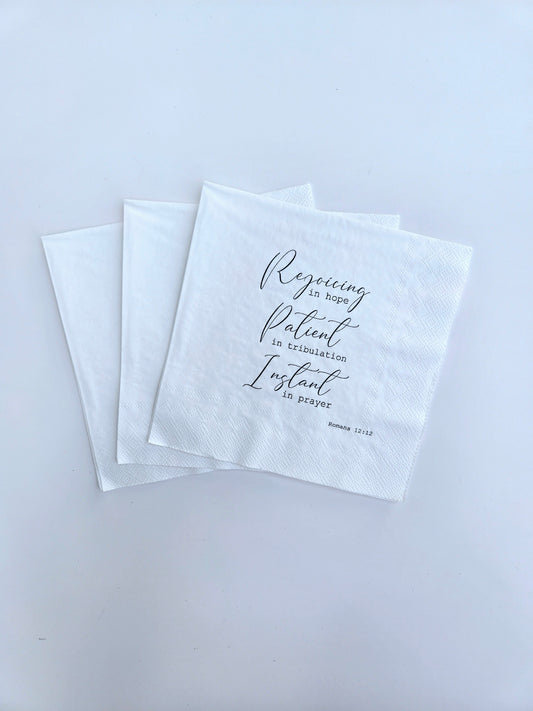 Rejoicing In Hope Scripture Paper Napkins | 20 ct Scripture Napkins