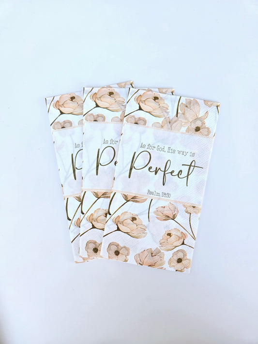 His Way Is Perfect Paper Napkins | 16 ct Scripture Napkins