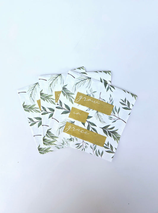 Grow In Grace Paper Napkins | 20 ct Scripture Napkins