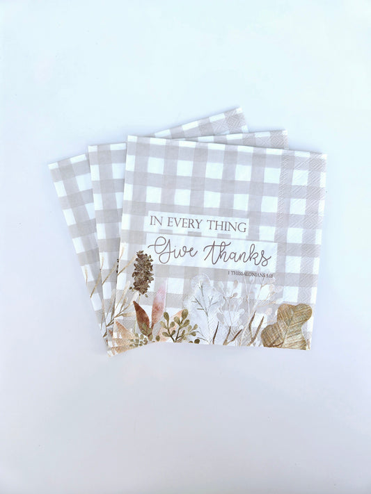 Give Thanks Paper Napkins | 20 ct Scripture Napkins