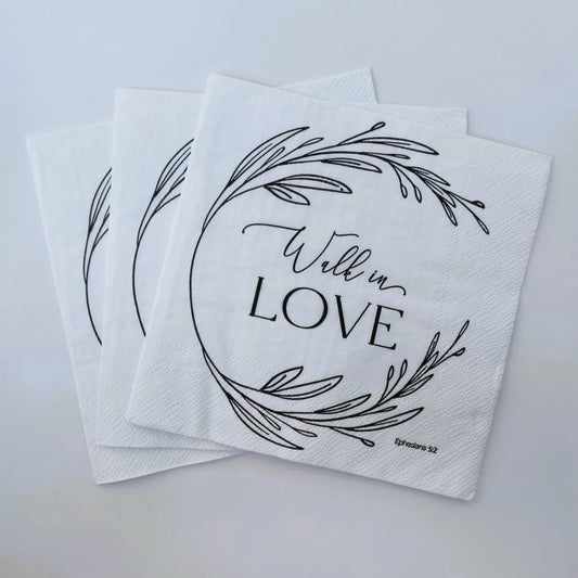 Walk in Love Luncheon Napkins | 20 ct Scripture Napkins