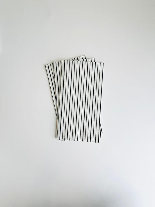 Black Pinstripe Guest Towel Napkins | Buffet 16ct