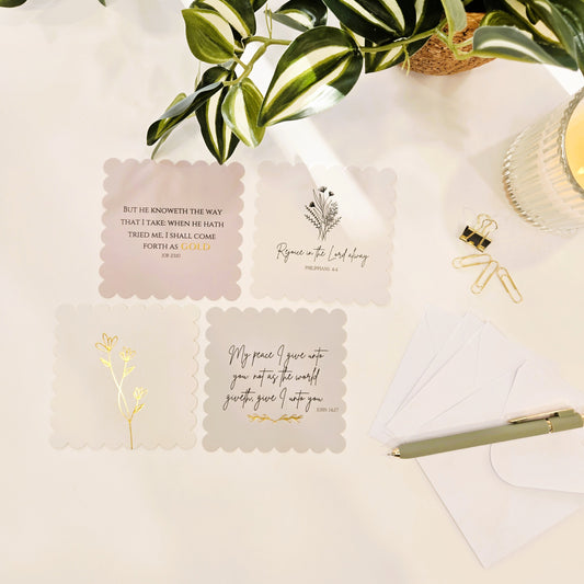 Lavender Bible Verse Notecards | Scalloped Set of 4