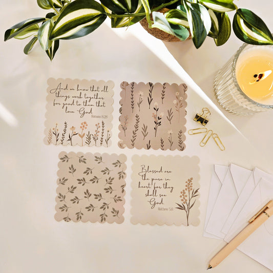 Encouragement Notecards Set of 4 | Cream Floral