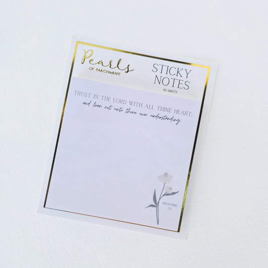 Trust In The Lord Sticky Notes | Proverbs 3:5 50c