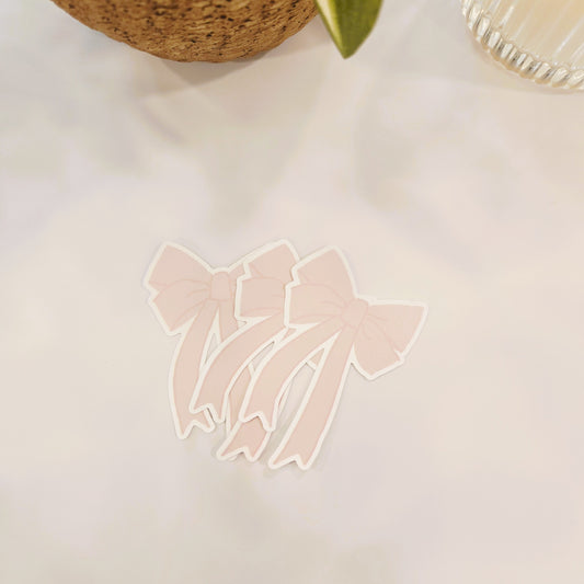 Blush Pink Bow Sticker | Coquette Vinyl Decal